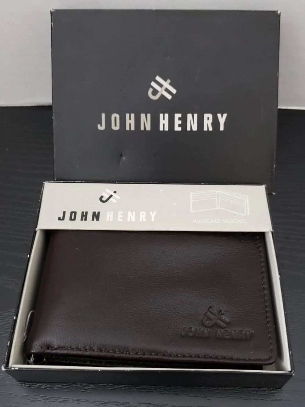 John Henry Men's Brown Soft Leather Wallet New